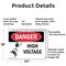 Signmission High Voltage Danger Sign, Aluminum, 24in W x 18in L, 2PK OS-2PACK-DS-A-1824-L-2186 - alternate 3
